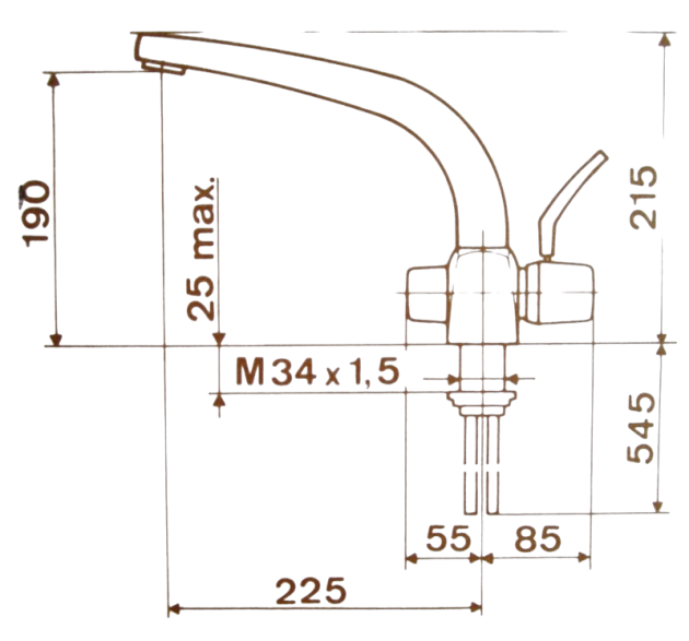 ARWA-TREND 29712 Küchenarmatur Armatur Niederdruck Weiss-Chrom