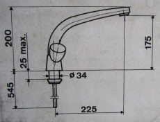ARWA-Typ 2 19712 SIENA Küchenarmatur Armatur Niederdruck Chrom-Mocca