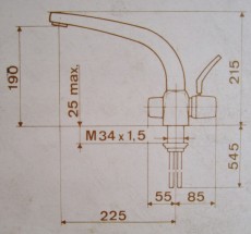 ARWA-TREND 29712 Küchenarmatur Armatur Niederdruck Chrom-Braun