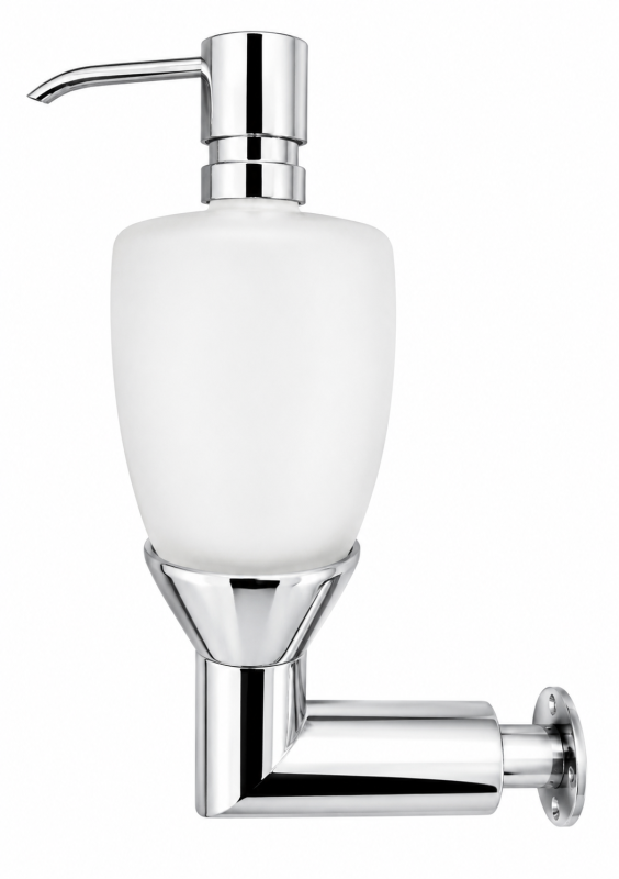 Ideal Standard Keuco wandhängender Seifenspender / Lotionspender Chrom Opalglas 08634019000 / A2974AA