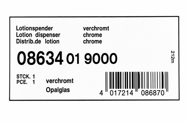 Ideal Standard Keuco wandhängender Seifenspender / Lotionspender Chrom Opalglas 08634019000 / A2974AA