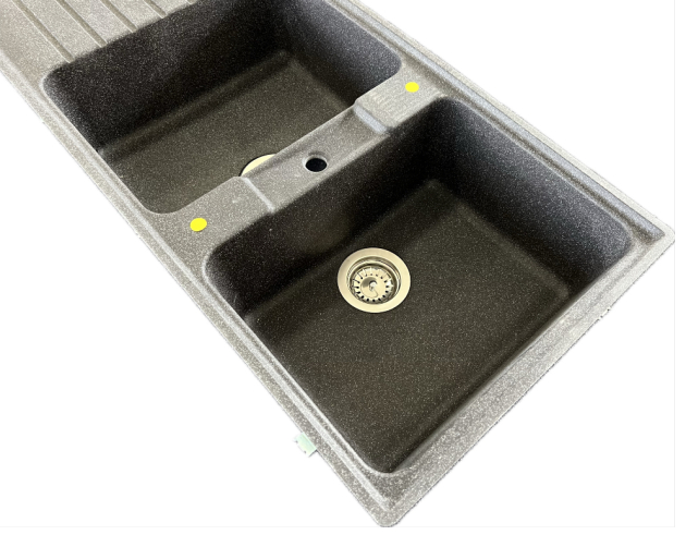 Schock Art D-200 flächenbündige Spüle Lava-Granit Schwarz-Granit 116x50 cm