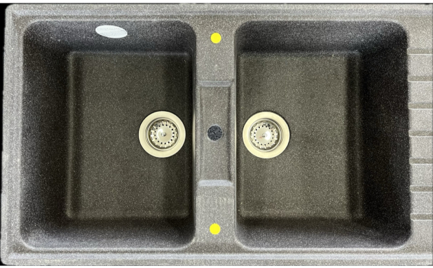 Schock Art D-200 flächenbündige Spüle Lava-Granit Schwarz-Granit 116x50 cm