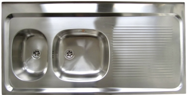 RIEBER Auflage-Spüle 120 x 60 cm Edelstahl Becken-Links