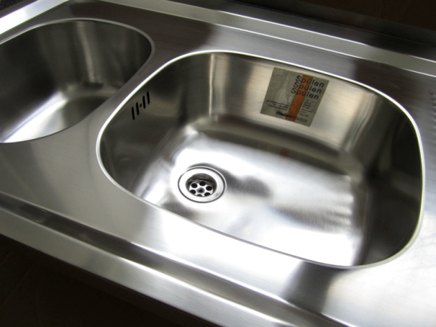 RIEBER Auflage-Spüle 120 x 60 cm Edelstahl Becken-Links