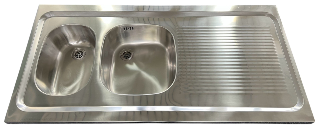 RIEBER Auflagespüle 120x60 cm Becken-Links in Edelstahl