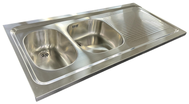 RIEBER Auflagespüle 120x60 cm Becken-Links in Edelstahl