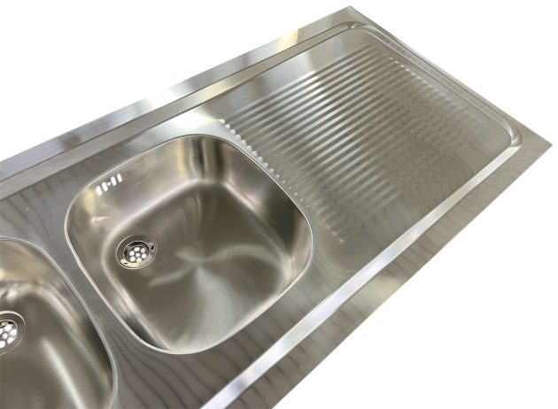 RIEBER Auflagespüle 120x60 cm Becken-Links in Edelstahl