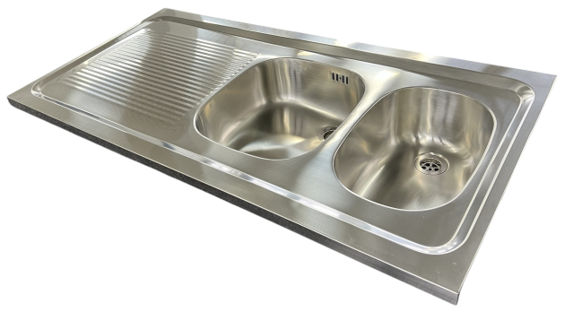 RIEBER Auflagespüle 120x60 cm Becken-Rechts in Edelstahl