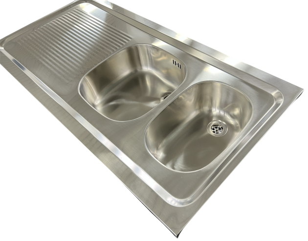 RIEBER Auflagespüle 120x60 cm Becken-Rechts in Edelstahl