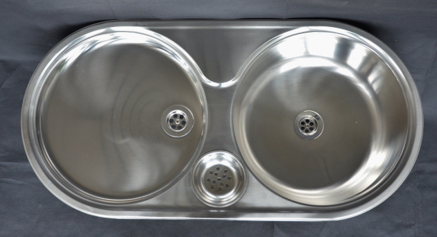 RIEBER ovale Einbauspüle Spüle Küchenspüle Rundbecken 86 x 43,5 cm EDELSTAHL