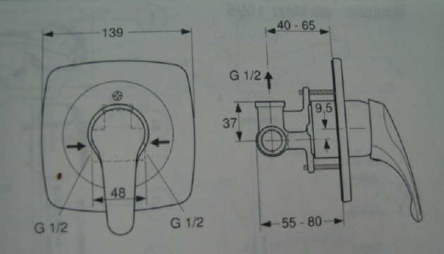 IDEAL STANDARD Ceradisc Unterputz-Brause-Armatur Bausatz 2 Chrom