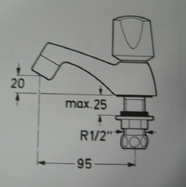 Ideal Standard Europa Kaltwasserarmatur Waschtisch Kaltwasserhahn Standventil Chrom