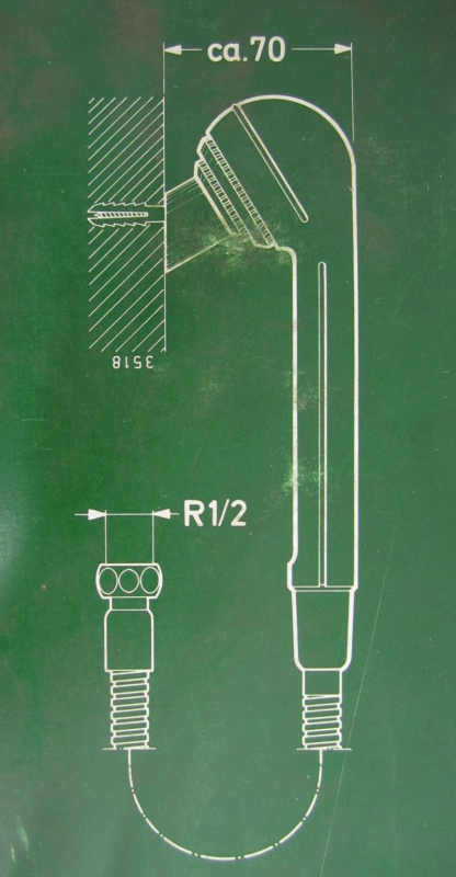 IDEAL STANDARD Ceralux Handbrause Kopfbrause + Schlauch + Halterung Carat Weiss-Gold