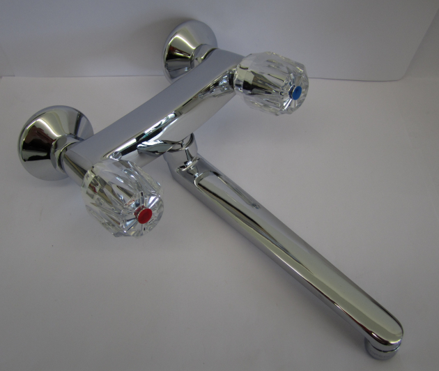 Schläfer Wandarmatur Küchenarmatur extra langer Auslauf in CHROM