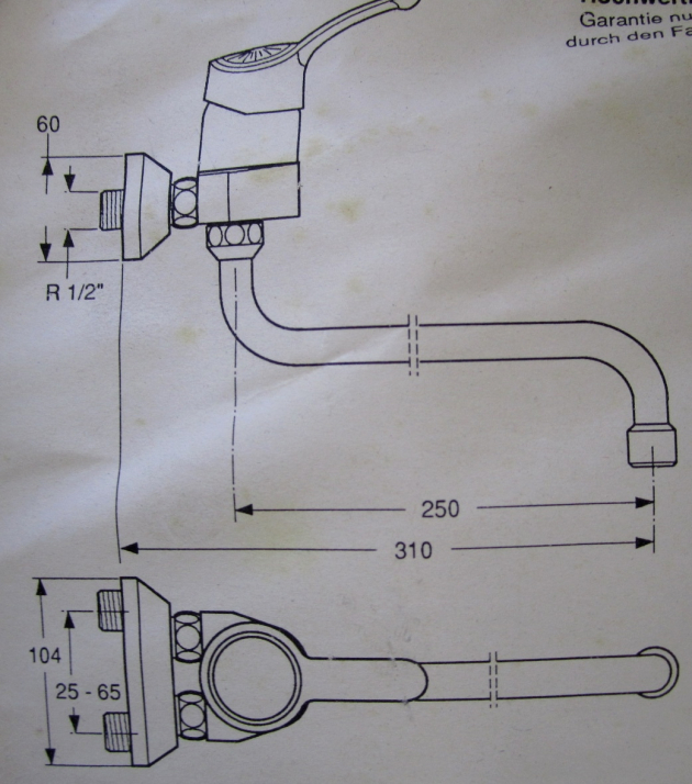 IDEAL STANDARD Wandarmatur Wand-Armatur OST-Anschlüsse CHROM