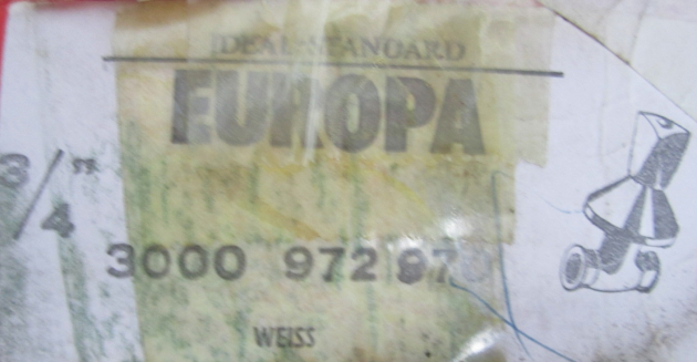 IDEAL STANDARD Europa 3/4 Unterputz-Ventil Wandventil Weiss