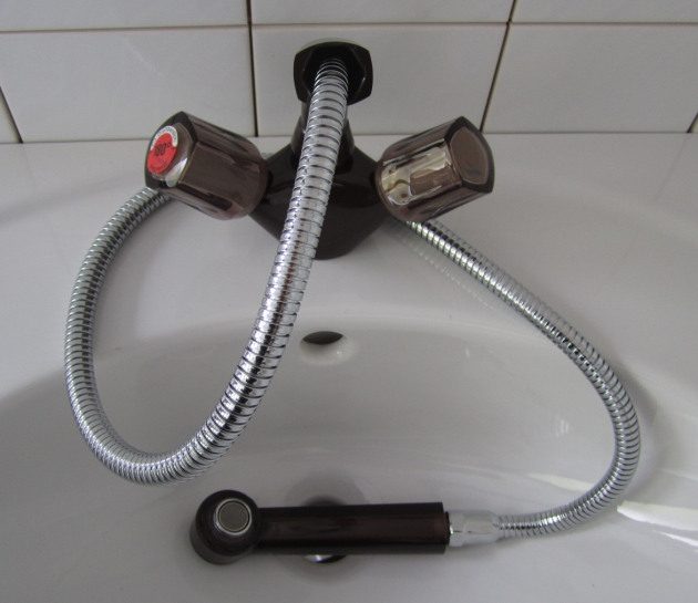 FRANKE Oederlin Küchenarmatur mit Brause in Mocca-Braun