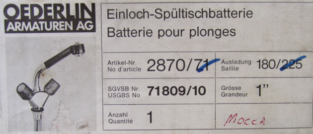 FRANKE Oederlin Küchenarmatur mit Brause in Mocca-Braun