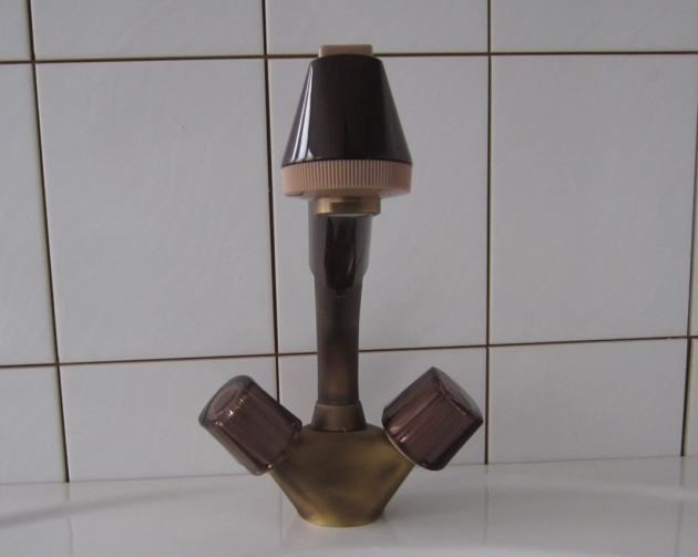 EGRO Küchenarmatur Zweigriff Spültischarmatur mit Brause Bronze Antik Braun