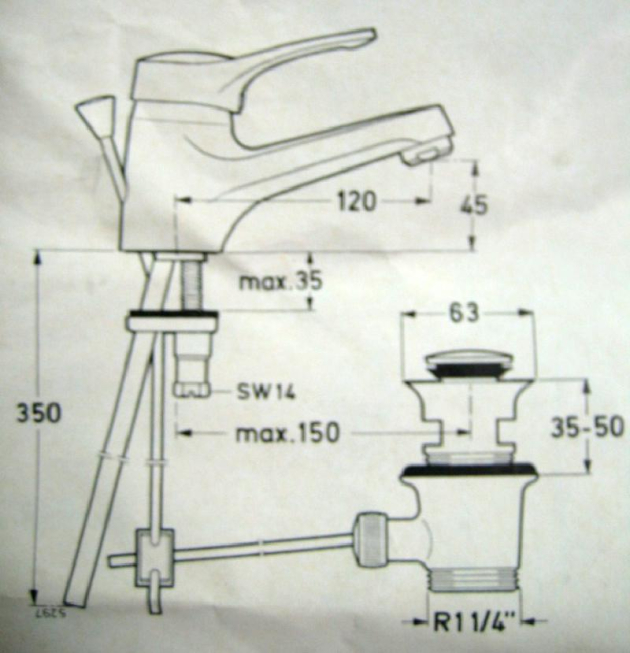 IDEAL STANDARD Ceramix Junior Waschbeckenarmatur Hell-Grau