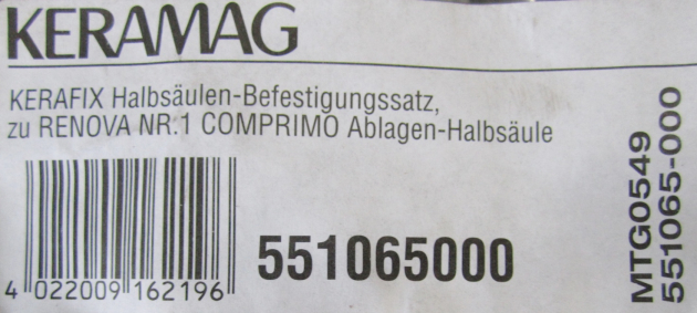 KERAMAG KERAFIX HALBSÄULEN BEFESTIGUNGSSATZ 551065000