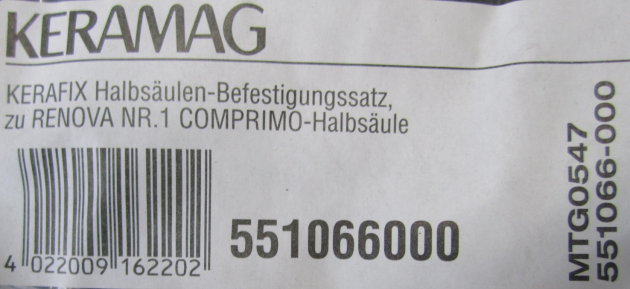KERAMAG KERAFIX HALBSÄULEN BEFESTIGUNGSSATZ 551066000