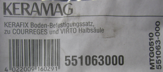 KERAMAG KERAFIX BODEN BEFESTIGUNGSSATZ HALBSÄULE 551063000