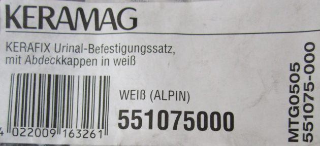 KERAMAG KERAFIX URINAL BEFESTIGUNGSSATZ 551075000