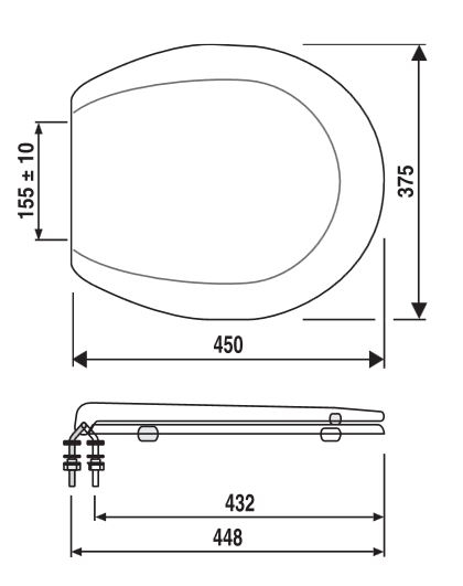 Sanit 8000 WC-Sitz Toilettensitz WC-Brille WC-Deckel Manhattan-Grau