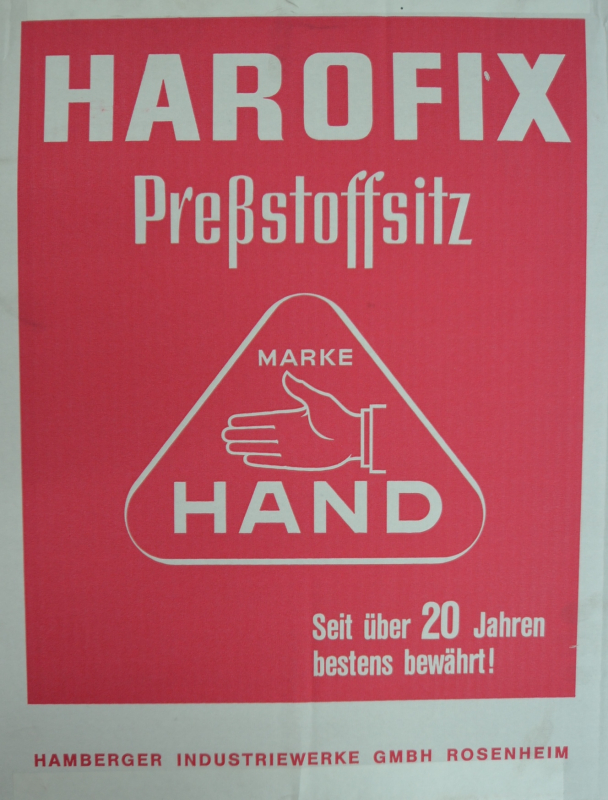 HAND Harofix Pressstoffsitz WC-Sitz Toilettenbrille mit Rückstück Mod.: 81 Bermuda-Blau