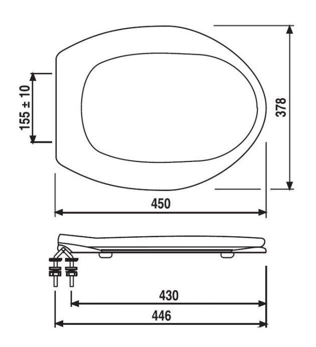 Abusanitair Trendline WC-Deckel Toilettenbrille WC-Sitz Pergamon