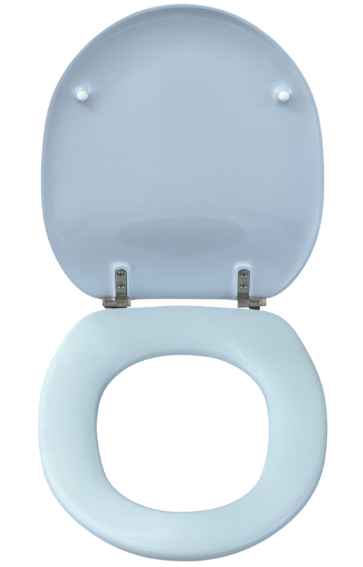 SANIBEL LUXE WC-Sitz CROCUS Blau / Hellblau / Babyblau mit Edelstahlscharnieren Toilettensitz WC-Brille WC-Deckel