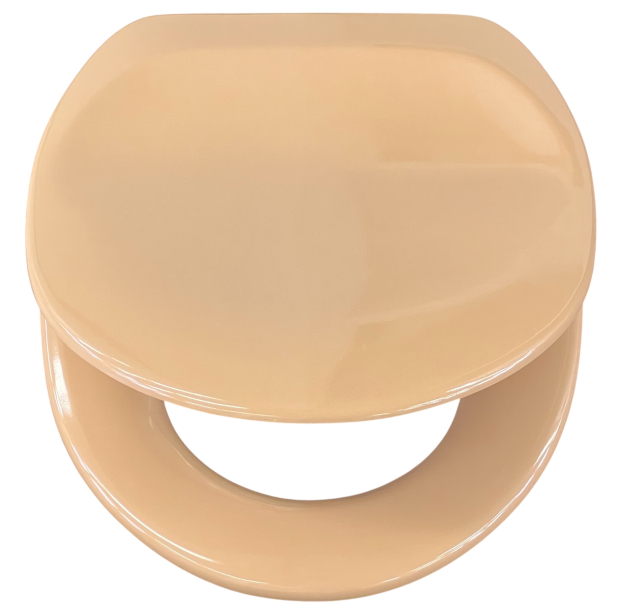 SANIBEL LUXE WC-Sitz Caramel Braun mit Edelstahlscharnieren Toilettensitz WC-Brille WC-Deckel