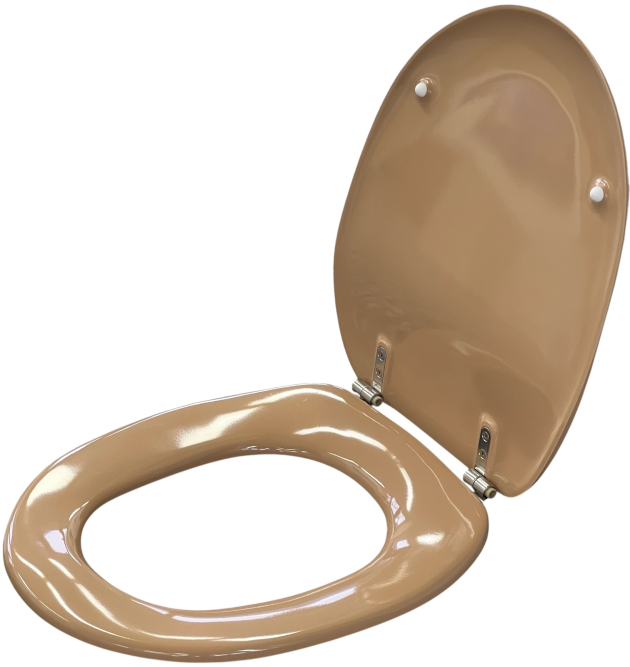 SANIBEL LUXE WC-Sitz Caramel Braun mit Edelstahlscharnieren Toilettensitz WC-Brille WC-Deckel