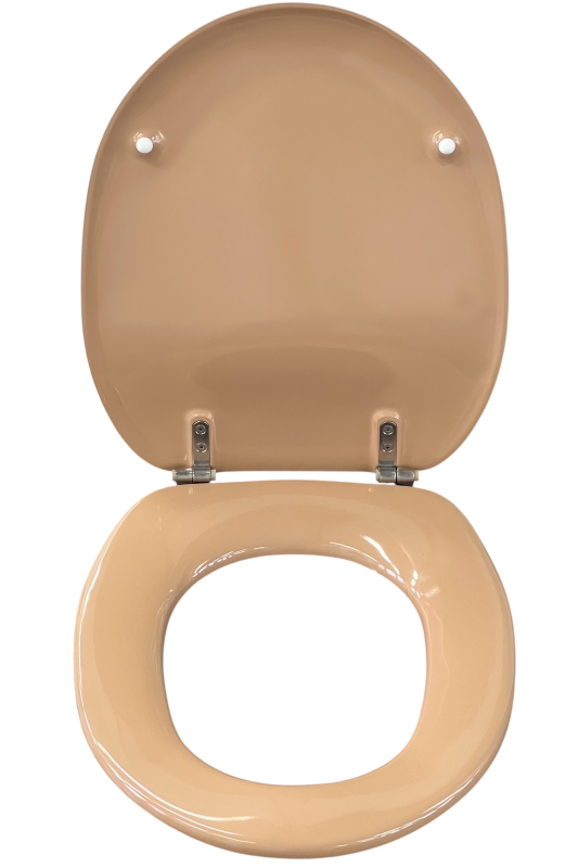 SANIBEL LUXE WC-Sitz Caramel Braun mit Edelstahlscharnieren Toilettensitz WC-Brille WC-Deckel
