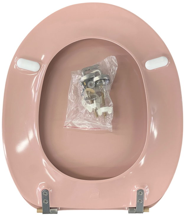 SANIBEL LUXE WC-Sitz SUNSET ROSA mit Edelstahlscharnieren Toilettensitz WC-Brille WC-Deckel