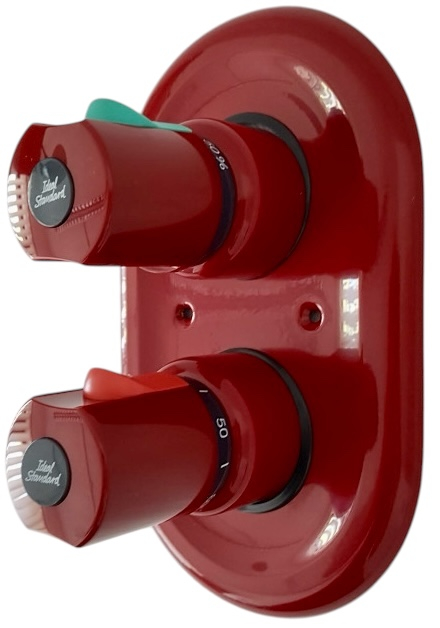 Idealtherm Junior Wandeinbau-Thermostat Bausatz 2 Unterputz Rot Bad-Armatur