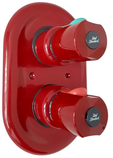 Idealtherm Junior Wandeinbau-Thermostat Bausatz 2 Unterputz Rot Bad-Armatur