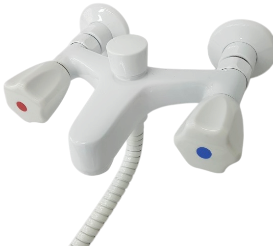 KWC NEOSTAR Badewannenarmatur + Handbrause+Schlauch Weiss