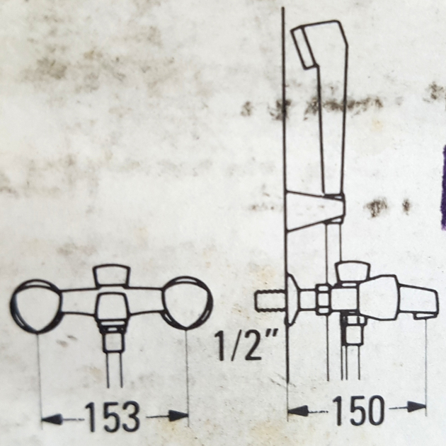 KWC NEOSTAR Badewannenarmatur + Handbrause+Schlauch Weiss