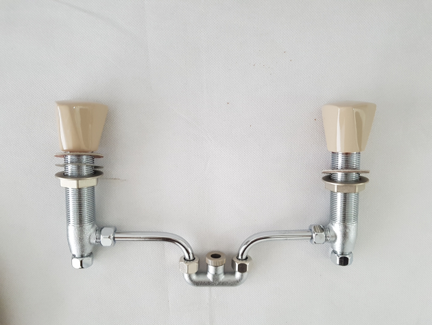 KWC 3-Loch-Armatur Waschbeckenarmatur Hell-Beige CREME