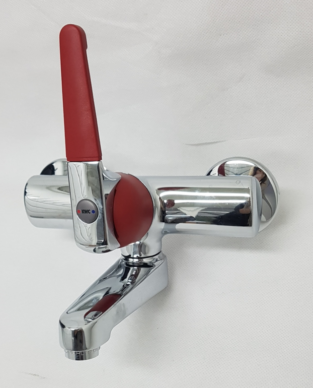 KWC Neodomo Auslauf Wand-Armatur Küchenarmatur Chrom-Rot