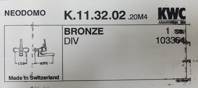 KWC Neodomo Auslauf Wand-Armatur Küchenarmatur BRONZE