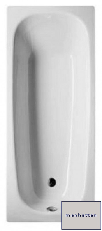 BETTEFORM Badewanne 170 x 75 cm Antirutsch MANHATTAN GRAU