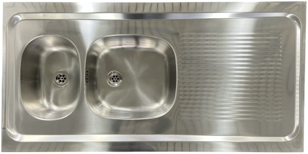 RIEBER Auflage-Spüle 120 x 60 cm Edelstahl Reversibel