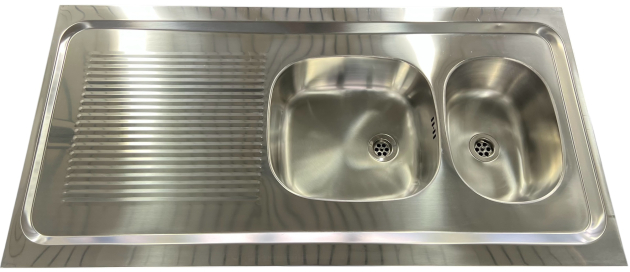 RIEBER Auflage-Spüle 120 x 60 cm Edelstahl Reversibel