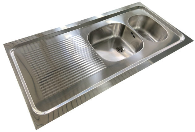 RIEBER Auflage-Spüle 120 x 60 cm Edelstahl Reversibel