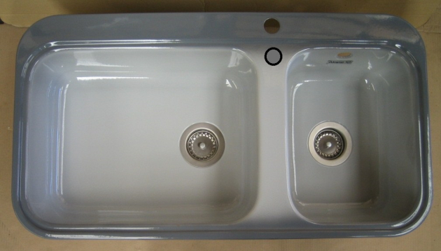 ALAPE Doppelbecken-Spüle 124 STRATOS-GRAU 92x50,5 cm