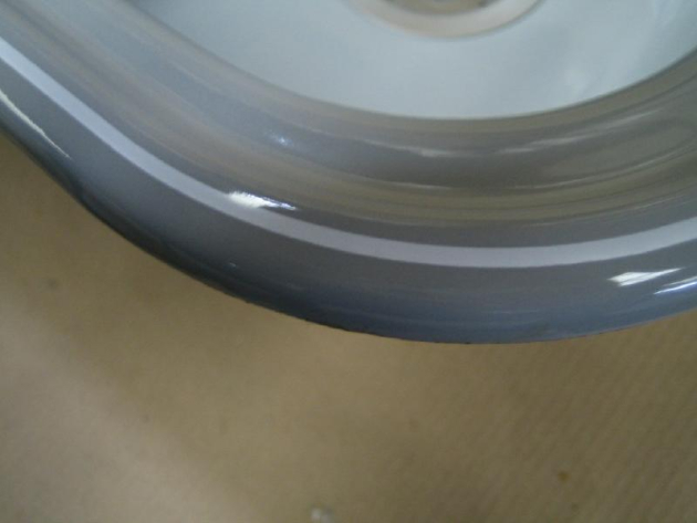 ALAPE Doppelbecken-Spüle 124 FLANELL-GRAU m. Contur WEISS 92x50,